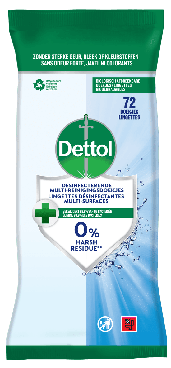 Dettol Lingettes Désinfectantes Multi-Surfaces x72